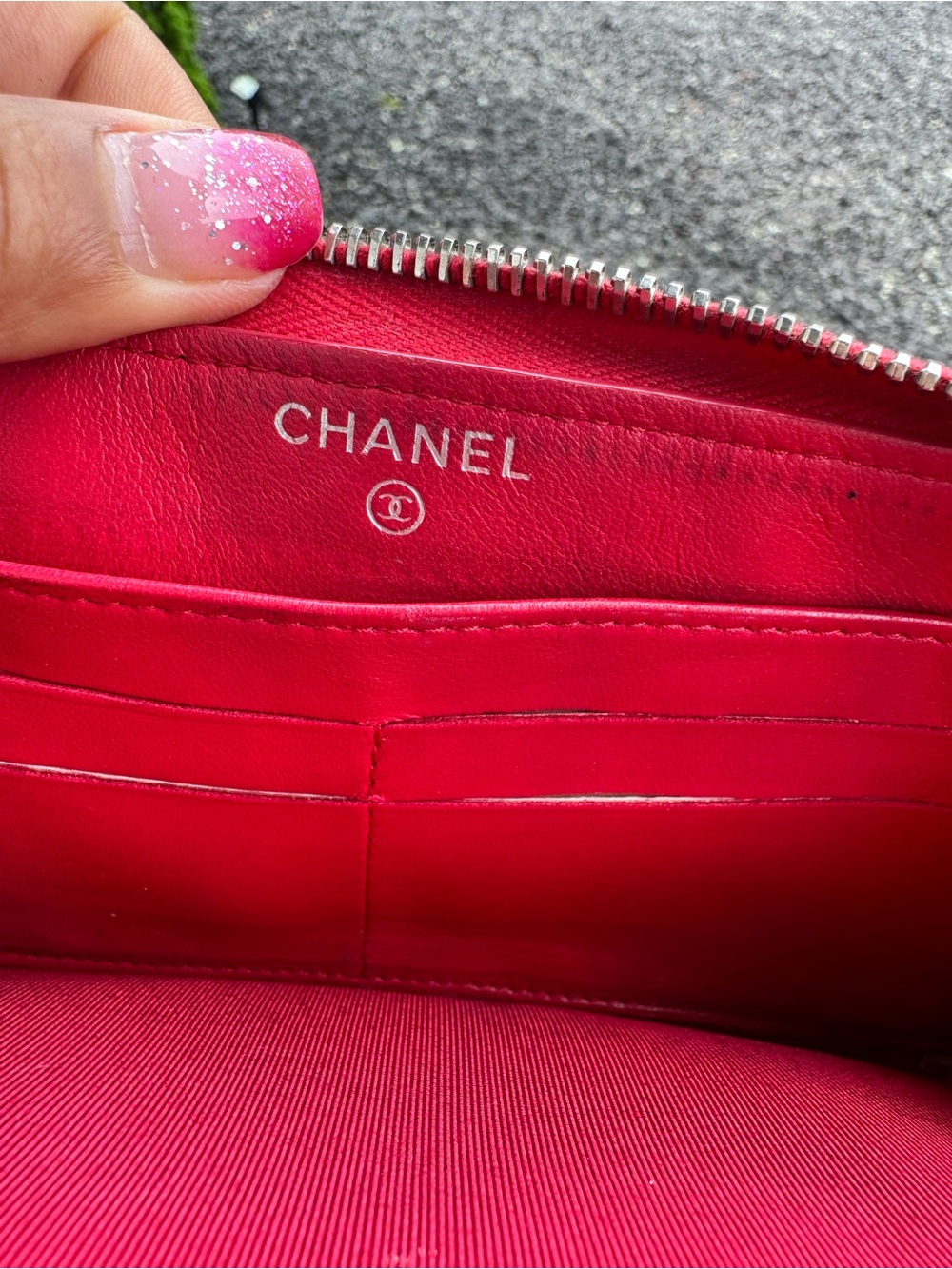 CHANEL Red Quilted Leather Zip Around Long Wallet 21 Series - Picture 10 of 12
